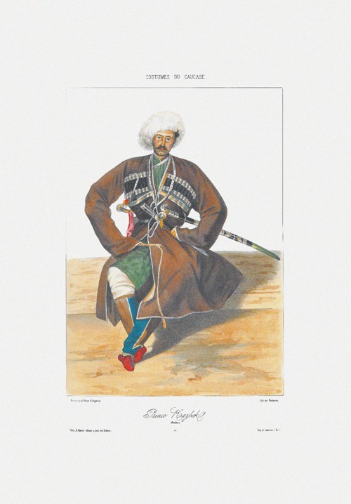 Prince Kazbek of Ossetia (From: Scenes, paysages, meurs et costumes du Caucase) from Grigori Grigorevich Gagarin