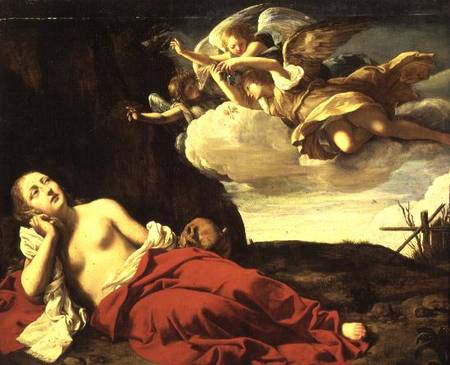 Penitent Mary Magdalene (oil on tin-coated copper) from Guido Cagnacci