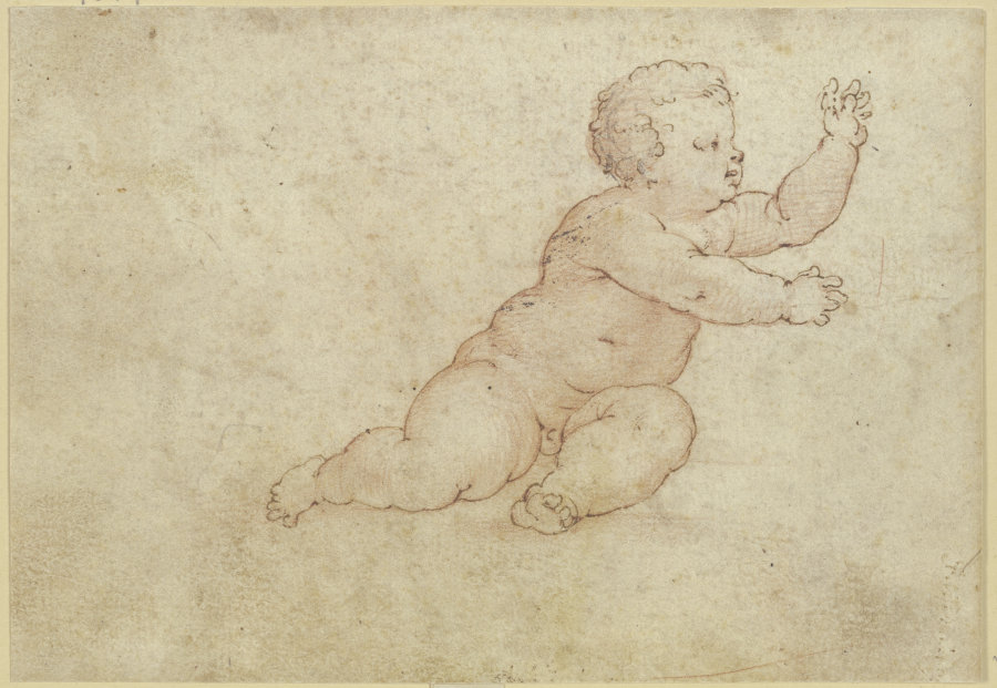 Sitzendes nacktes Kind gestikulierend nach rechts from Guido Cagnacci