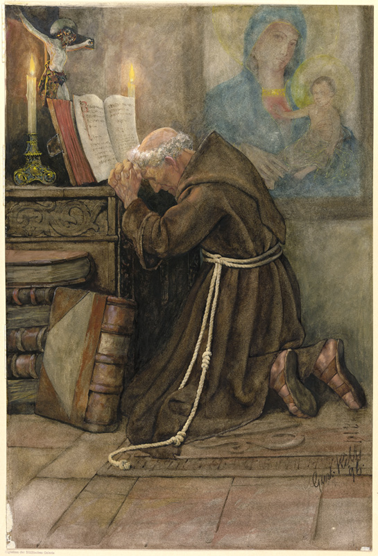 Praying monk from Gustav Kilb
