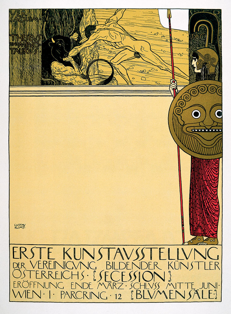 Plakat für die 1. Sezessions-Ausstellung (unzensuriert), in "die Fläche", 1898. from Gustav Klimt