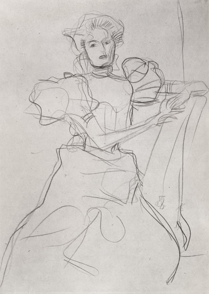 Seated Woman - Study for a portrait of Sonja Knips from Gustav Klimt