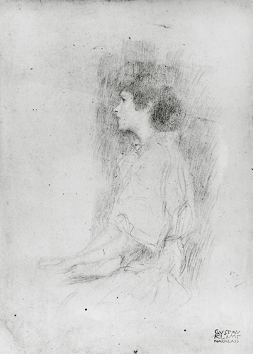 Seated Girl in Shadow from Gustav Klimt