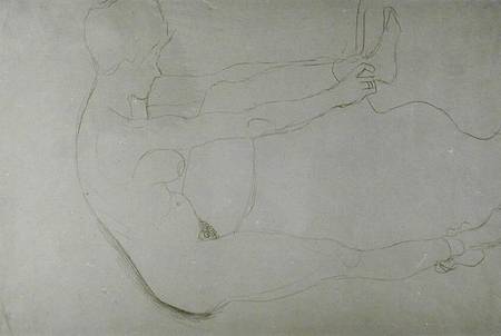 Standing Nude with Raised Legs from Gustav Klimt