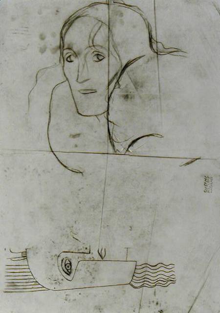 Studies for Ver Sacrum 1900 - Pallas Athene and a Tragic Head from Gustav Klimt