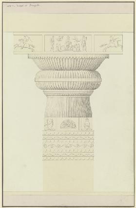 Indische Säule und Architrav mit figürlichem Schmuck