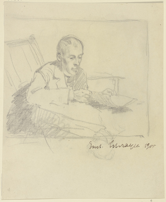 Bildnis eines lin lesenden Mannes from Gustav Schraegle