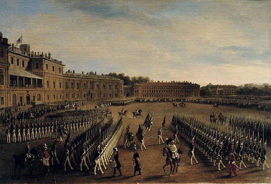 Parade at the time of Emperor Paul I (1754-1801) 1847 from Gustav Schwarz