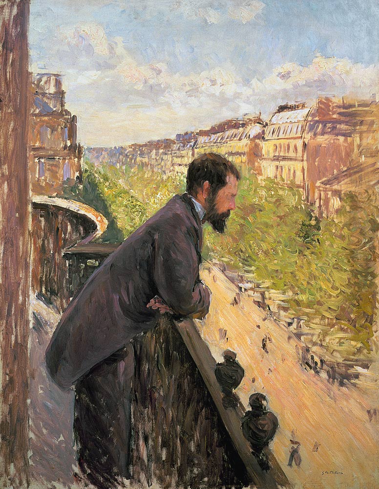 Man on a Balcony from Gustave Caillebotte