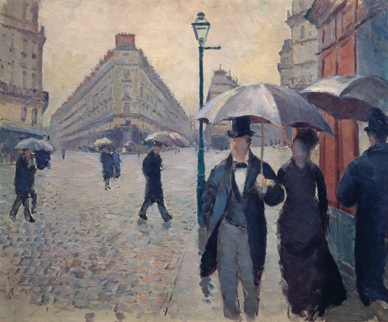 Rainy day, Paris street (preparatory sketch) from Gustave Caillebotte