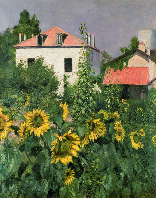 Sunflowers in the Garden at Petit Gennevilliers from Gustave Caillebotte