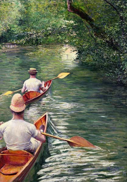 The Canoes, 1878 (oil on canvas) from Gustave Caillebotte