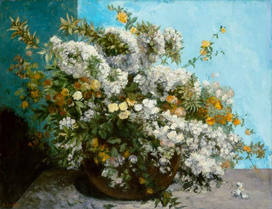 Flower still life from Gustave Courbet