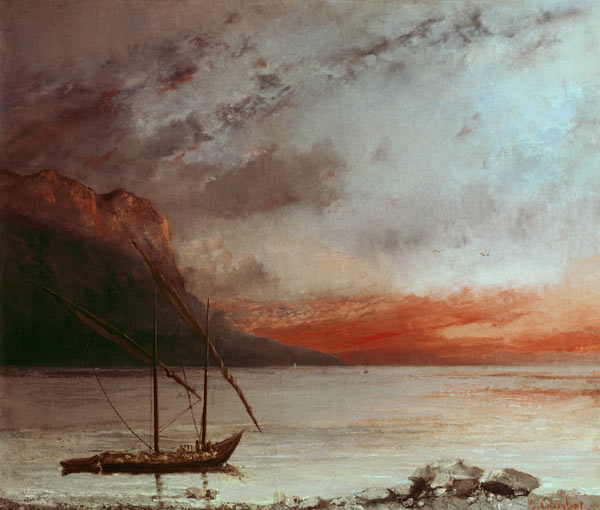 Sunset at Lake Geneva from Gustave Courbet