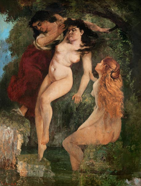 The three bathing from Gustave Courbet