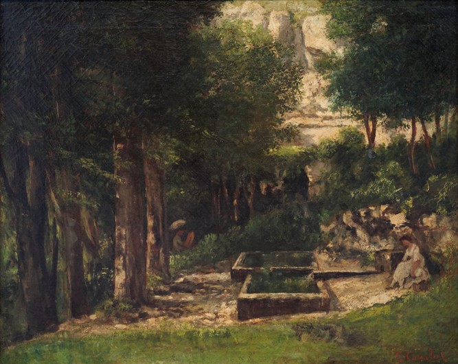 The Spring in Fouras (A painter and his model) from Gustave Courbet