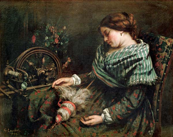 The sleeping spinner,1853 Canvas Musee F from Gustave Courbet