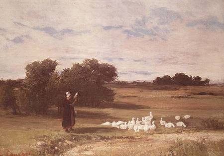 Girl with Geese from Gustave Courbet