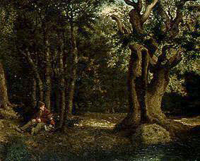 In the woods of Fontainebleau with the Béranger oak from Gustave Courbet