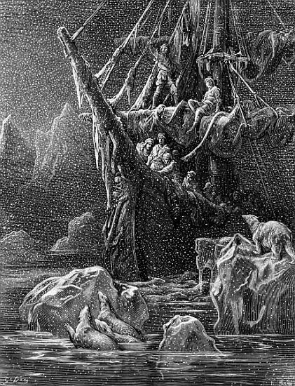 Ship in Antartica, scene from ''The Rime of the Ancient Mariner'' S.T. Coleridge,S.T. Coleridge, pub from Gustave Doré