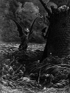 Death-fires dancing around the becalmed ship, scene from ''The Rime of the Ancient Mariner'' S.T. Co