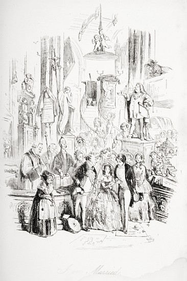 I''m Married, illustration from ''David Copperfield'' Charles Dickens (1812-70) first published by   from Hablot Knight (Phiz) Browne