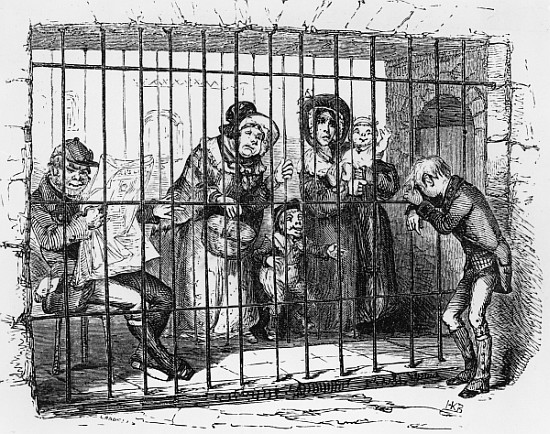 Kit in Jail, illustration from ''The Old Curiosity Shop'' Charles Dickens from Hablot Knight (Phiz) Browne