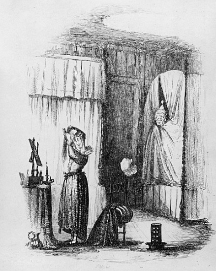 The Middle-Aged Lady in the Double-Bedded Room, illustration from ''The Pickwick Papers'' Charles Di from Hablot Knight (Phiz) Browne