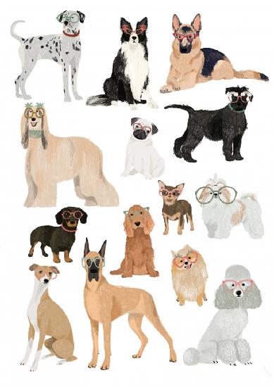 Dogs in glasses Print