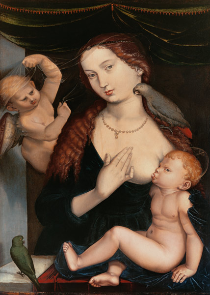 The Madonna with the parrots from Hans Baldung Grien