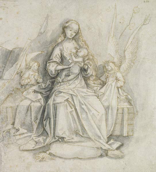 Madonna and Child (pen and brown ink with pencil on paper) from Hans Holbein the Elder