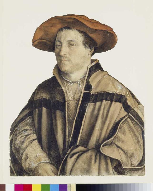 Portrait of an unknown man with a red cap. from Hans Holbein the Younger