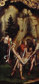 The burial Christi. Panel raked the passion altar below. from Hans Holbein the Younger