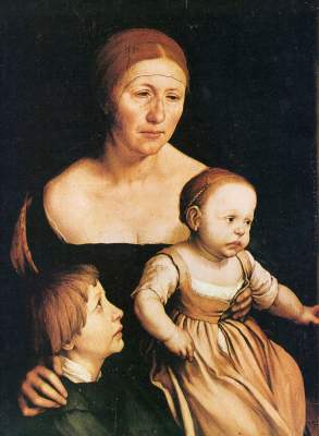 Taking leg woman with the two older children away from Hans Holbein the Younger