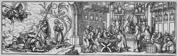 Sale of Indulgences / Woodcut / Holbein from Hans Holbein the Younger