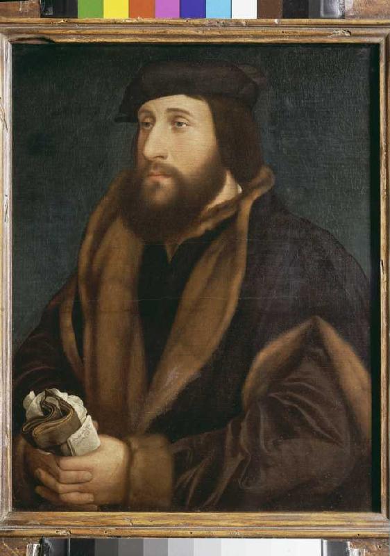 Unbekannter Mann mit Brief und Handschuhen from Hans Holbein the Younger