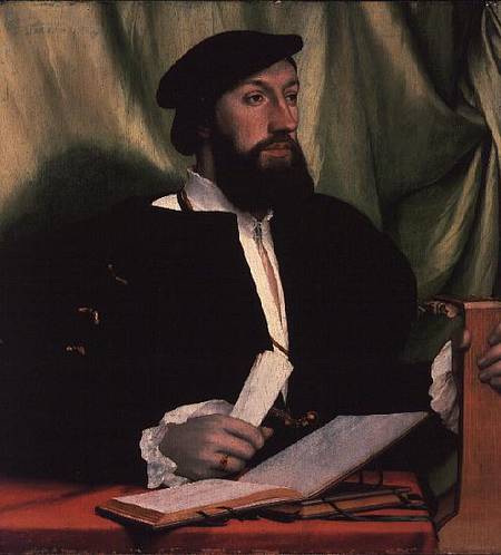 Unknown gentleman with music books and lute from Hans Holbein the Younger