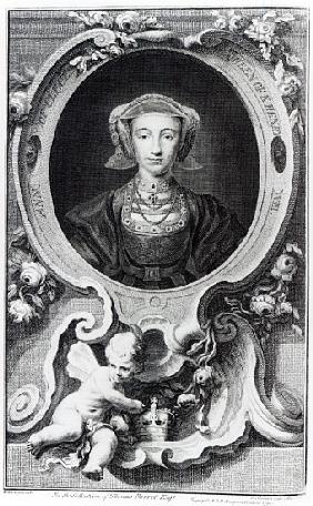 Anne of Cleves; engraved by Jacobus Houbraken
