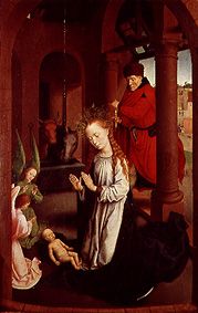 The adoration of the child by Maria. Con panel of the three king altar. from Hans Memling