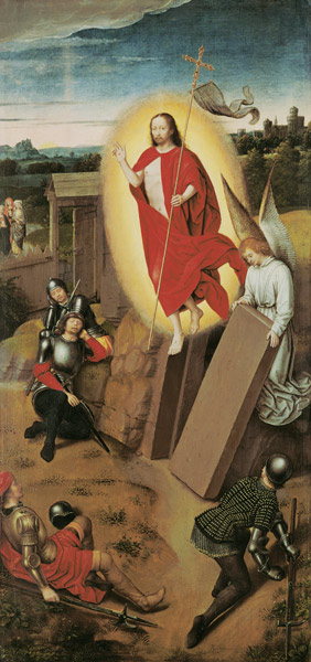 The resurrection Christi. ReTafel of a house winged altar from Hans Memling
