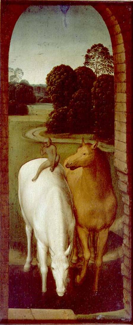 Two Horses in a Landscape from Hans Memling