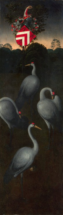 Cranes with the coat of arms of the Pagagnotti family (The reverse of a Panel from a Triptych) from Hans Memling