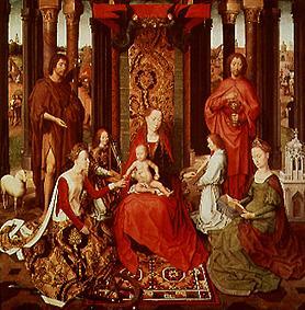 The mystical wedding of the St. Katharina.Madonna, both of Johannes, Katharina, angel from Hans Memling