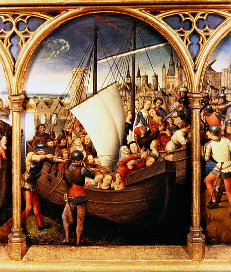 The Martyrdom of Saint Ursula and her companions at Cologne, from The Reliquary of St. Ursula, 1489  from Hans Memling