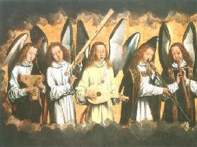 Angel playing instruments (right wing)