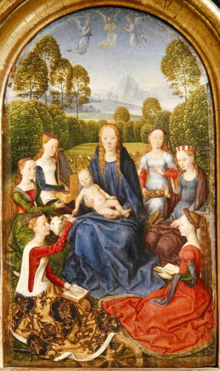 Virgin and Child with Saints, left hand panel from the Diptych of Jean du Cellier from Hans Memling