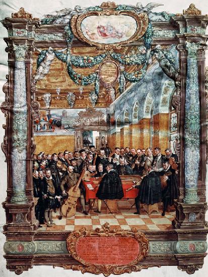 Chamber concert at the Bavarian court end grand Livre de Choer fol187