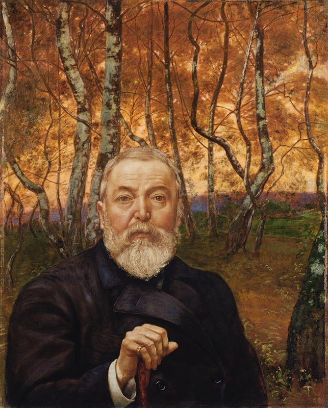 Self-Portrait in front of a Birch Forest from Hans Thoma