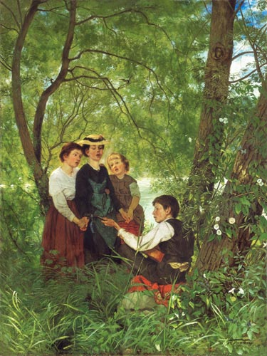 Song in the greenery from Hans Thoma