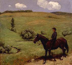 Rider in a wide landscape. from Hans Thoma